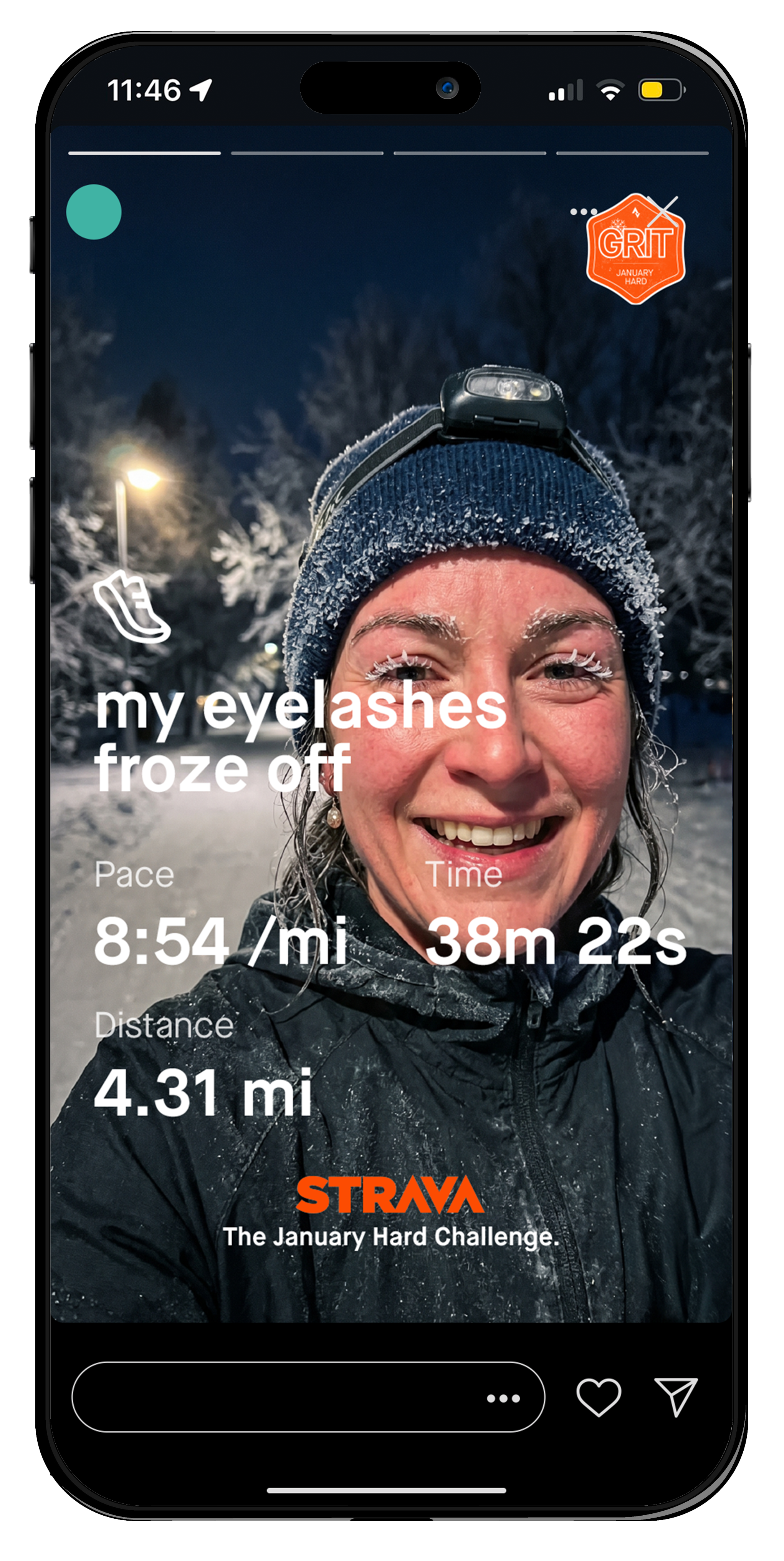 January Hard story card — Grit Score